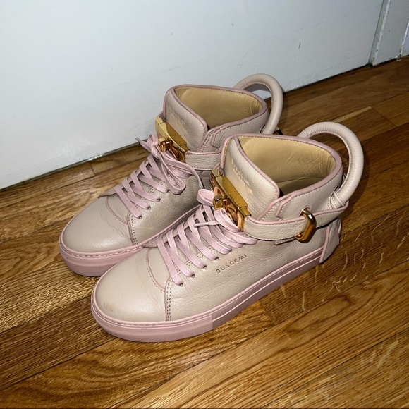Womens BUSCEMI high-top 100MM sneaker in beige & pink size 38 - Picture 11 of 11